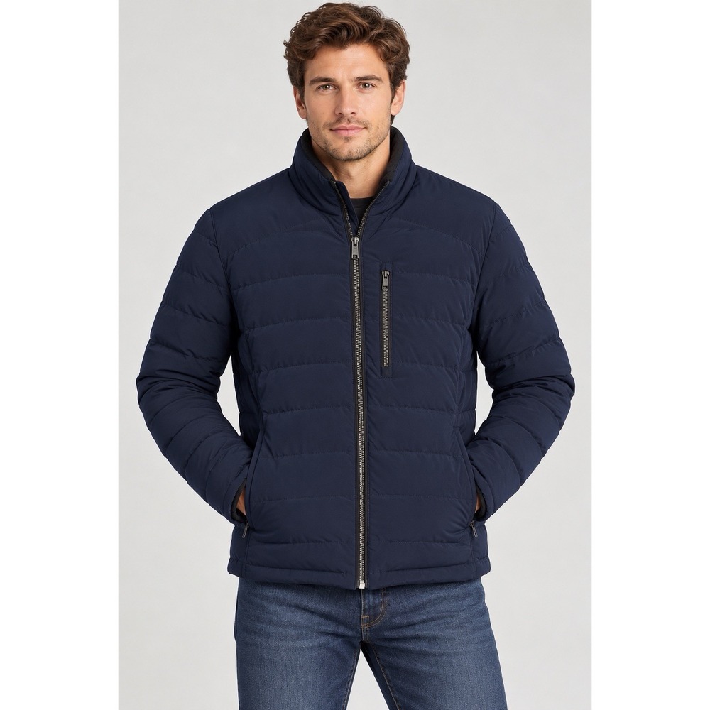 Marc New York Andrew Marc Men's M Down Puffer Jacket Navy Blue Quilted Coat